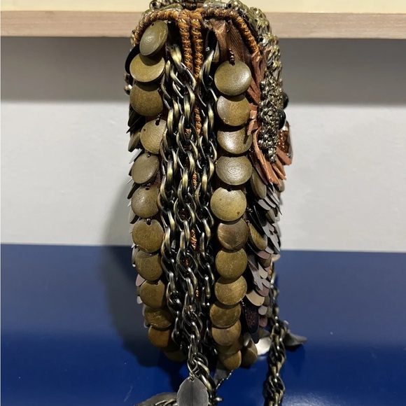 Mary Frances What A Hoot Owl Bird Purse Crossbody Bag Beaded Jeweles RARE NEW - Picture 3 of 9